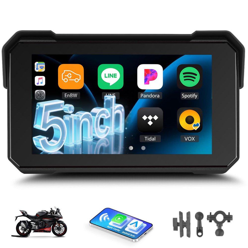 GOHHDL 5-Inch GPS CarPlay Screen for Motorcycles