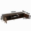 Jaxenor 155 cm TV Cabinet with 2 Doors, 2 Compartments, Gold Handles and Iron Legs, Wood Color view 2