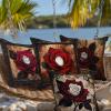 40 x 40 cm Rose Red Outdoor Pillow Covers, Double-Sided Printed, Waterproof, 4-Pack view 3
