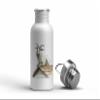 MAXIKIWI 500 ml Single-Wall Stainless Steel Water Bottle with Screw Cap and Handle, Non-Insulated, BPA-Free, Leakproof, Goat Watercolor Design view 2