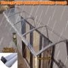 YVYKFZD Door Awning, Polycarbonate Canopy with Aluminum Brackets, Black + F, 110 x 180 cm view 2
