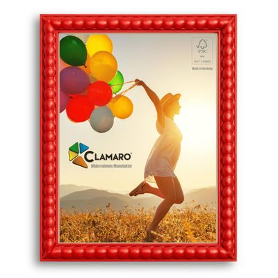 CLAMARO Bubble Design Picture Frame 43 x 53 cm, Red, MDF Wood, Acrylic Glass