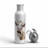 MAXIKIWI 500 ml Single-Wall Stainless Steel Water Bottle with Screw Cap and Handle, Non-Insulated, BPA-Free, Leakproof, Cow Watercolor view 2