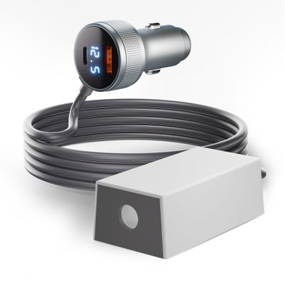 Starlink Mini Car Adapter with 12–24V to 30V Boost Converter, USB-A, USB-C PD 45W, and Voltmeter
