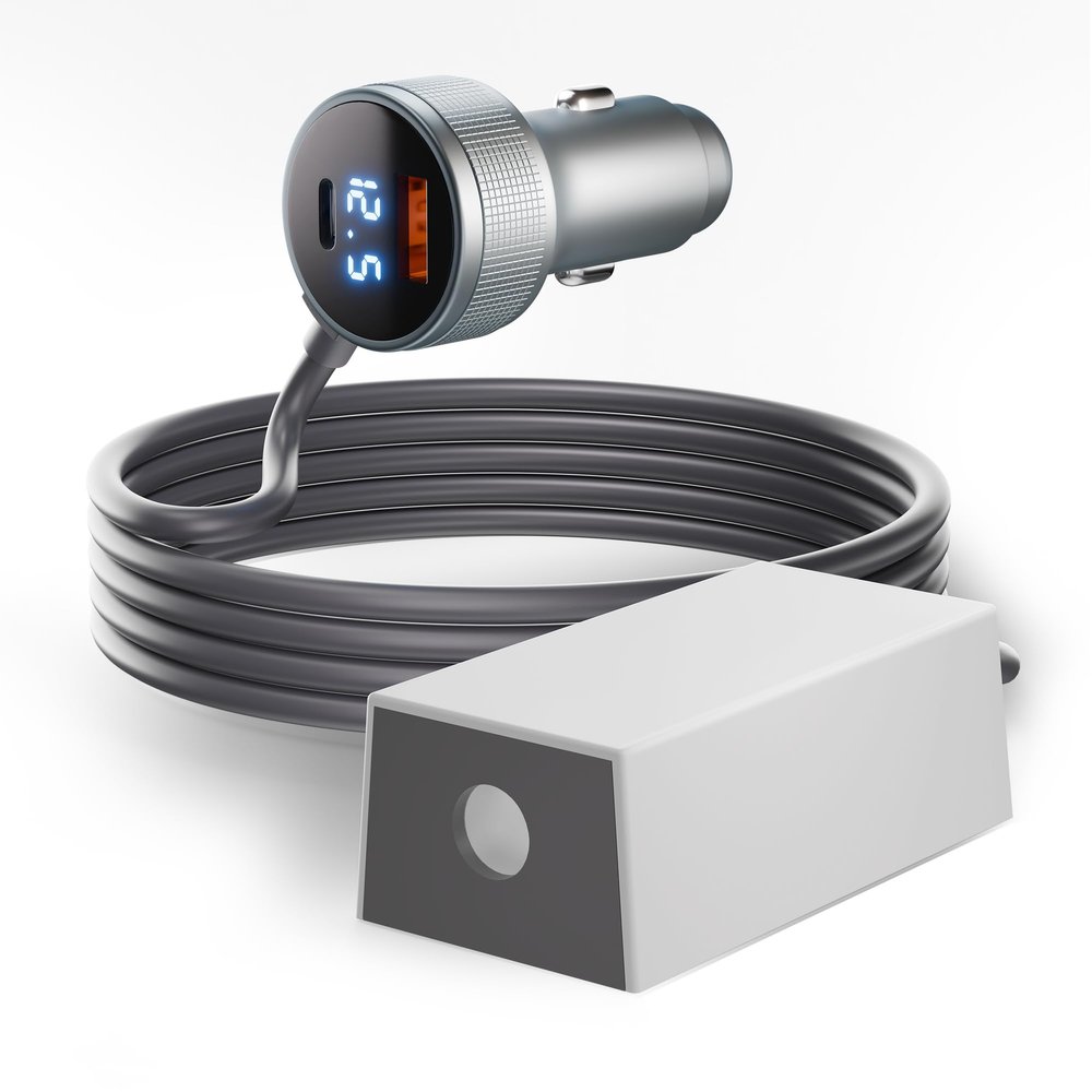 Starlink Mini Car Adapter with 12–24V to 30V Boost Converter, USB-A, USB-C PD 45W, and Voltmeter