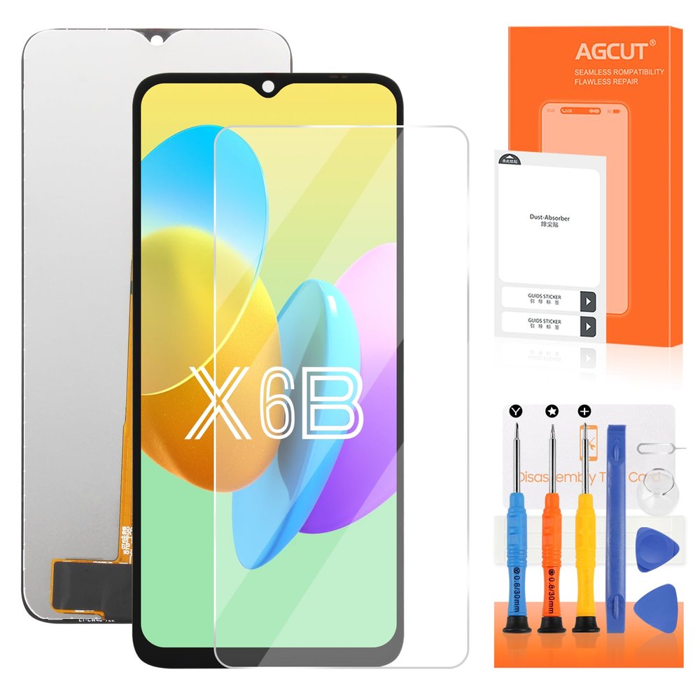 AGCUT LCD Display Replacement for Honor X6B JDY-LX1/JDY-LX2, 6.56" Touchscreen Digitizer Assembly with Repair Kit, Black
