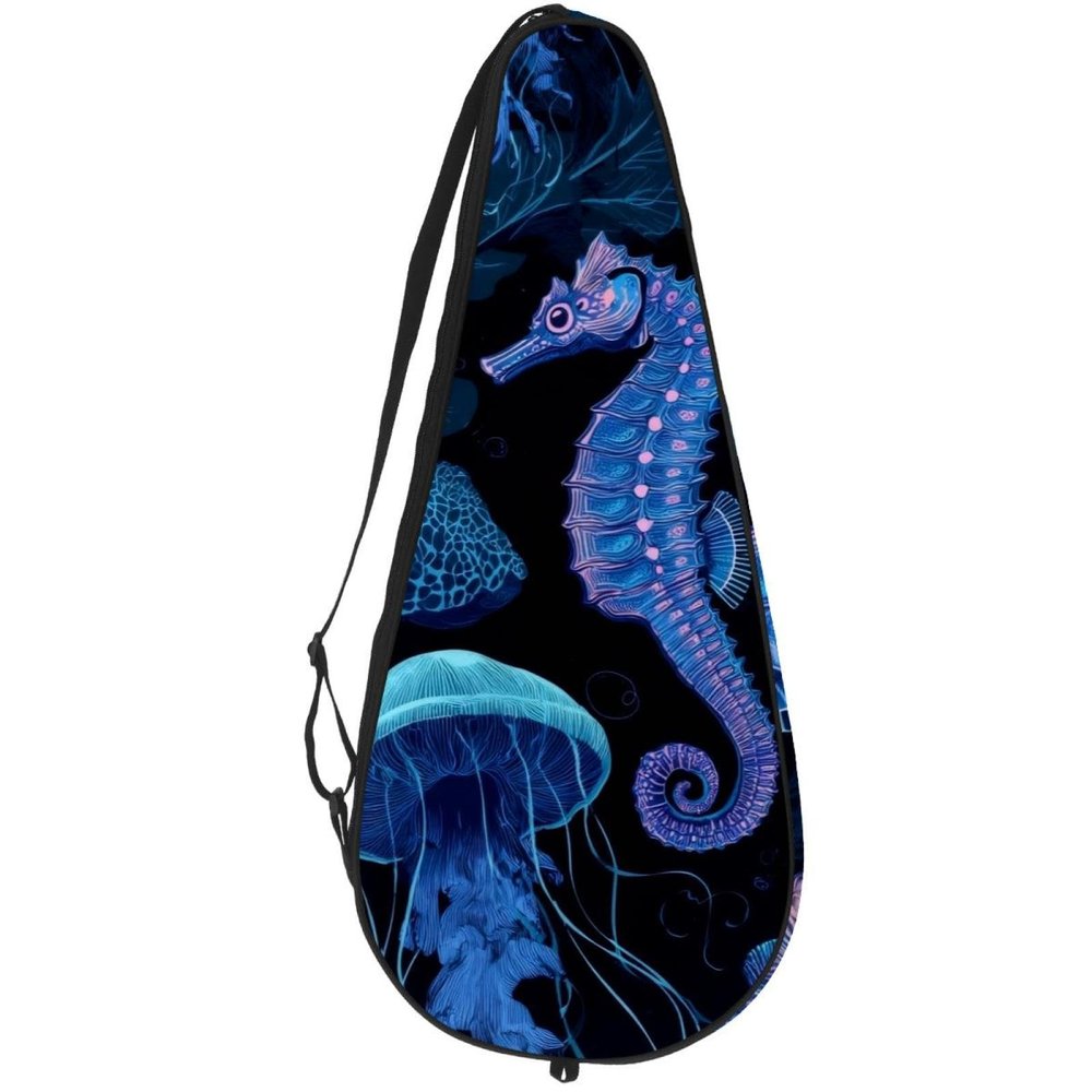 VAPOKF Marine Seahorse Jellyfish Coral Tennis Racket Bag, Holds up to 2 Rackets