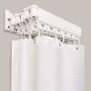 Foldable, Extendable Corner Shower Curtain Rod, 2-Fold, White view 1
