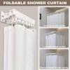 Foldable, Extendable Corner Shower Curtain Rod, 2-Fold, White view 2