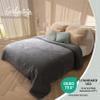 Gräfenstayn Premium Bedspread 200 x 220 cm, Velvet Throw with Seamless Quilting and Leaf Design, Soft, Wrinkle-Resistant and Easy-Care, Anthracite view 2