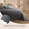 Gräfenstayn Premium Bedspread 200 x 220 cm, Velvet Throw with Seamless Quilting and Leaf Design, Soft, Wrinkle-Resistant and Easy-Care, Anthracite view 4