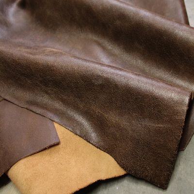Frster-Fellnest | Vintage Cowhide Leather Cut Pieces, Multiple Sizes | Antique Beige, Brown & Cognac