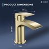 VeeBath Cascade Mono Bathroom Faucet, Brushed Brass view 3