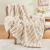 FASCINATDECO Soft Rabbit-Plush Throw Blanket, Flannel, 130 x 160 cm view 1