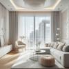 GARDINESTAN JUNG CFO GmbH White Sheer Curtain with Weighted Tape and Gathering Tape (220 x 400 cm, H x W) view 1