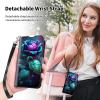 Decahouy Samsung Galaxy S23 Ultra Wallet Case with RFID Blocking, 4 Card Holders, Stand, Wrist Strap, Blue Rose view 4