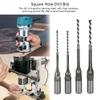 Square-Hole Drill Bits, 4-Piece Set, High-Precision Bearing Steel Woodworking Tools, 6 mm, 6.4 mm, 8 mm, 9.5 mm view 2