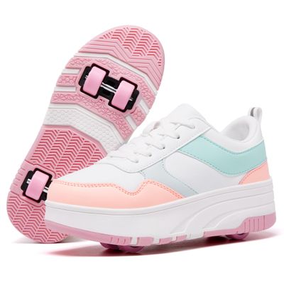 ANEFUN Girls' and Women's Roller Skate Sneakers with Removable Wheels