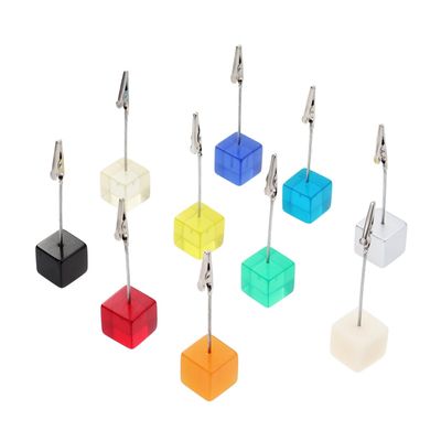 Cube-Shaped Resin Card Holders, 10-Piece Set for Desks