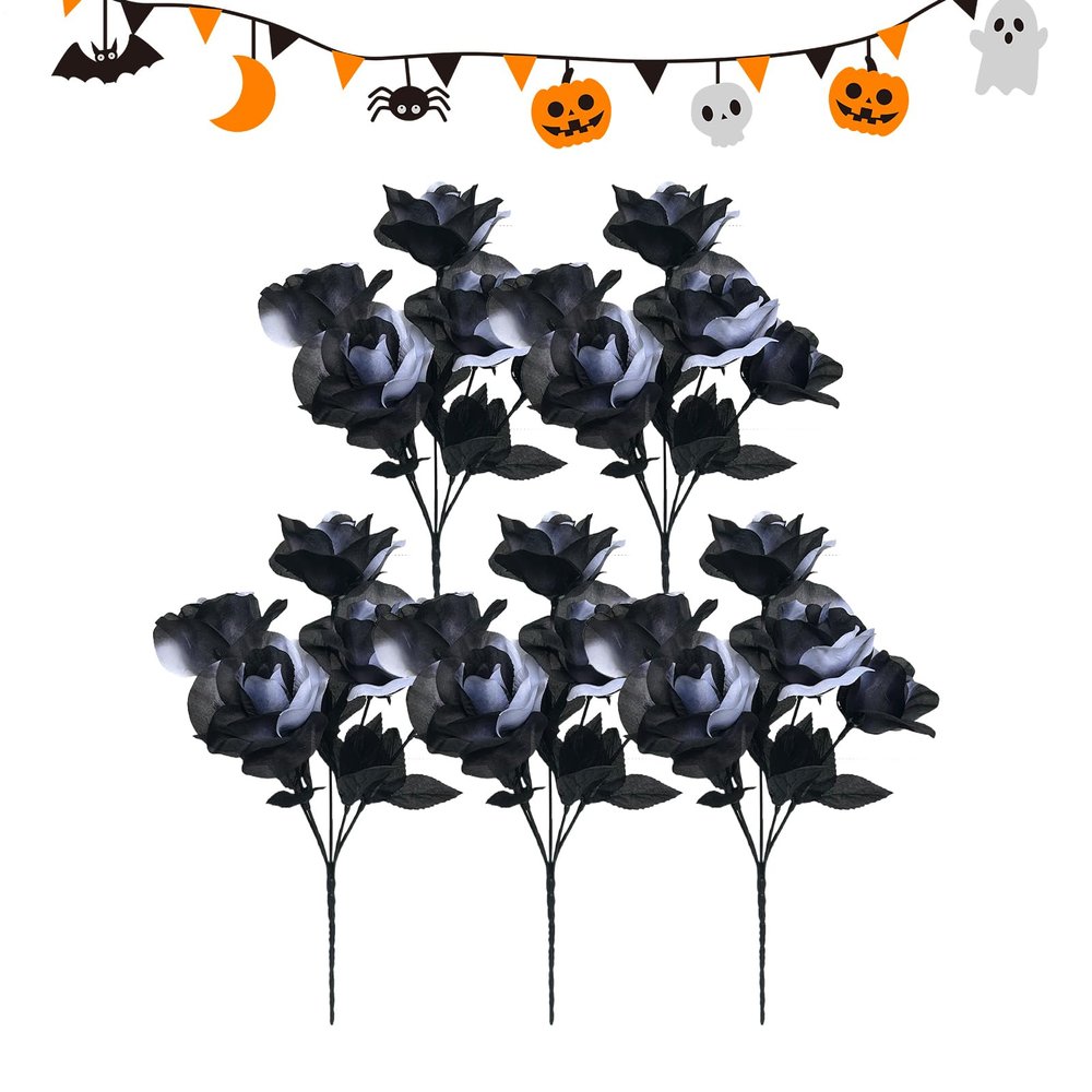 Generic Artificial Black Flowers with Stems