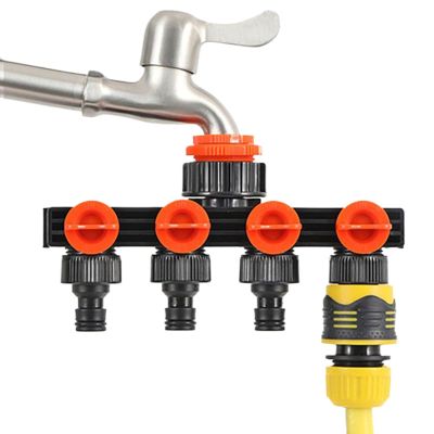 Leak-Proof Adjustable 4-Way Garden Hose Splitter