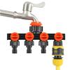 Leak-Proof Adjustable 4-Way Garden Hose Splitter view 1