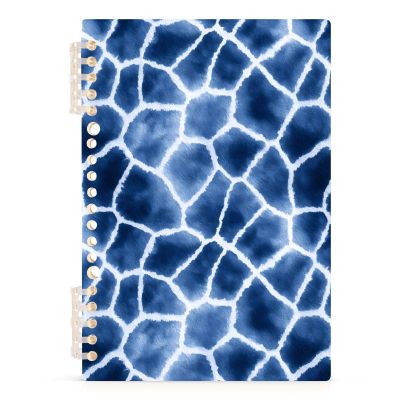 Mnsruu Spiral Notebook with Blue Giraffe Pattern, Hardcover, College-Ruled, A5