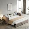 DAHUEN Sleeper Sofa 90/180 x 200 cm, 3-in-1 Pull-Out Daybed with Slatted Frame, Gray Flannel, Mattress Not Included view 1