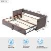 DAHUEN Sleeper Sofa 90/180 x 200 cm, 3-in-1 Pull-Out Daybed with Slatted Frame, Gray Flannel, Mattress Not Included view 2