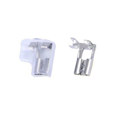 100-Piece 4.8 mm Flag Right-Angle L-Shaped Insulated Welding Terminal for Sheathed Wires, 0.5–1.5 mm²