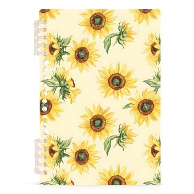 Mnsruu Spiral Notebook with Sunflower Pattern, 1 Pc, Hardcover, College-Ruled Journal for Women, A5, 14 x 21 cm