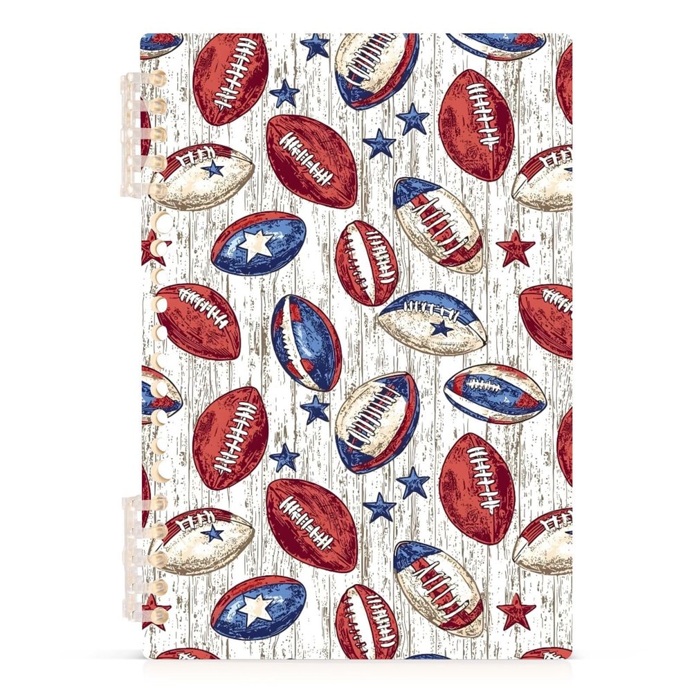 Mnsruu Spiral Notebook, Vintage American Football Star, Hardcover, College-Ruled, A5, 14 x 21 cm