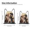 HLBSDM Waterproof Dog Print Drawstring Backpack, Happy Party view 3