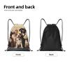 HLBSDM Waterproof Dog Print Drawstring Backpack, Happy Party view 4
