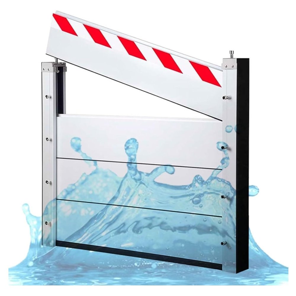 Mobile Flood Barrier Wall, 185–275 cm Long, Removable Flood Gate, I-O, 225 × 40 cm