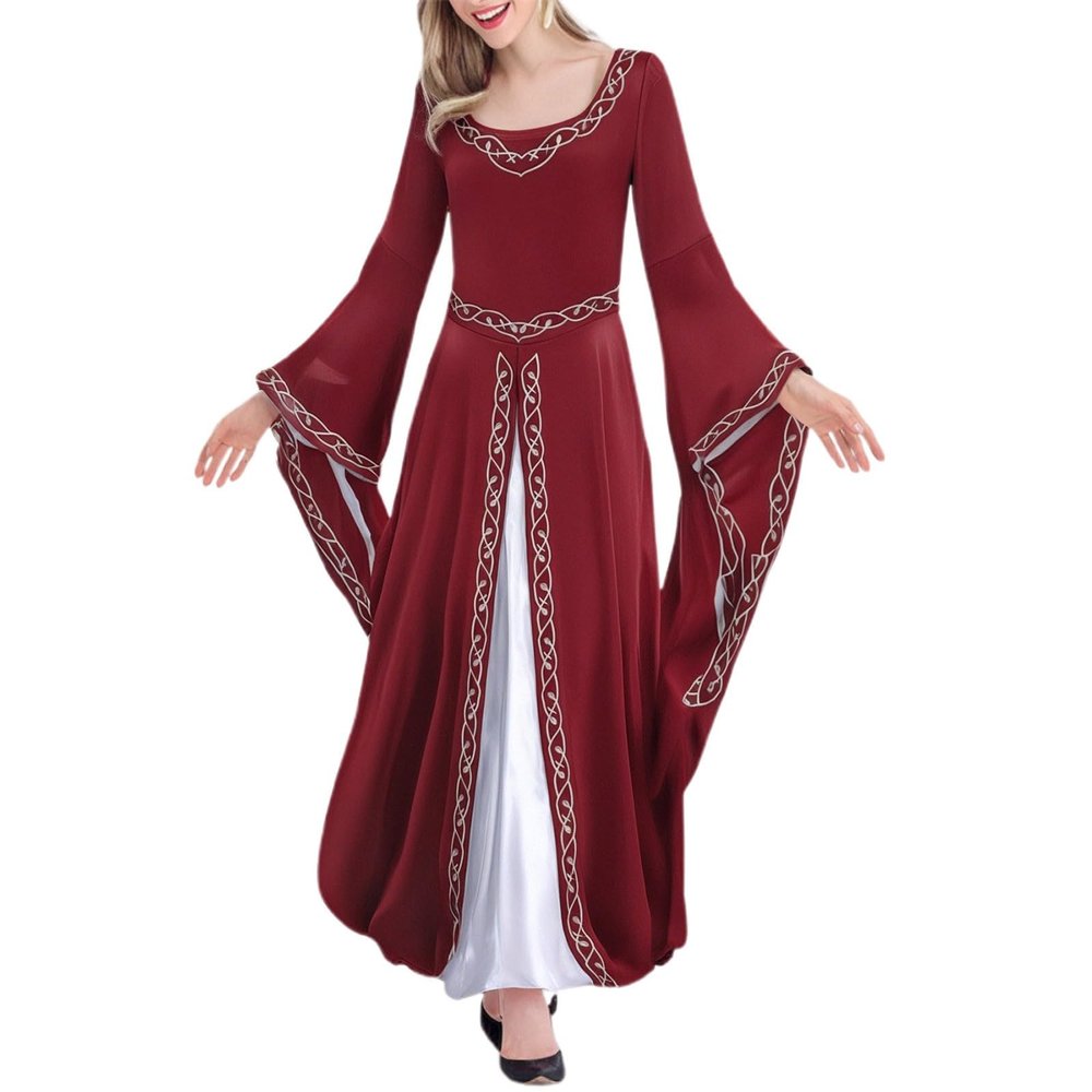 Women's Traditional Bavarian Dirndl Dress, Short/Midi Oktoberfest Costume