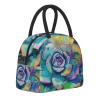 LRHCNZDCP Insulated Lunch Bag with Colorful Succulent Print view 2