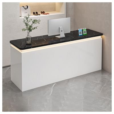 FENGZEQUAN Reception Desk, Modern Minimalist Counter with Privacy Screen, A15, 150 cm/59 in