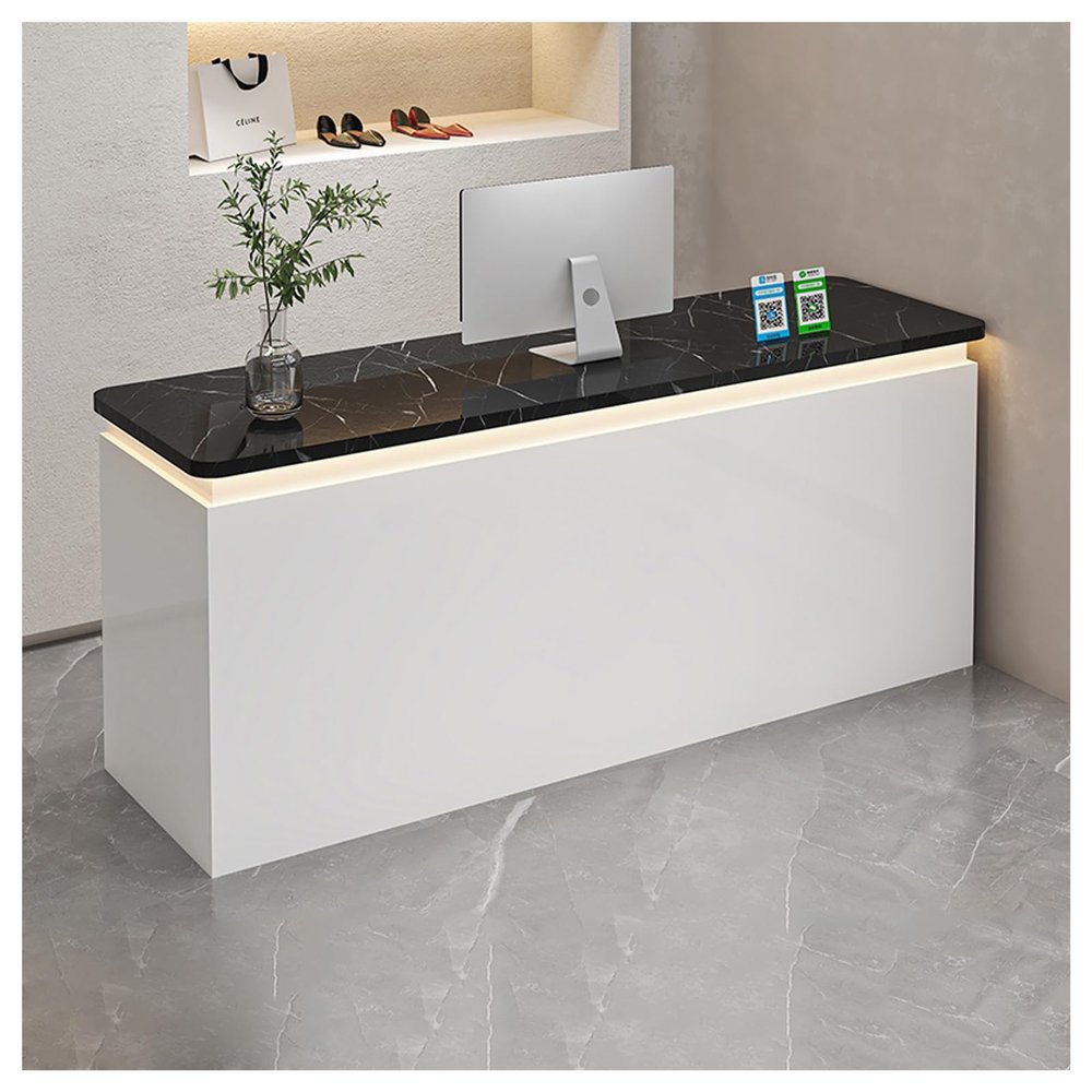 FENGZEQUAN Reception Desk, Modern Minimalist Counter with Privacy Screen, A15, 150 cm/59 in