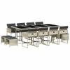 Hoodmeel 13-Piece PE Rattan Garden Dining Set for 12, Light Gray view 2