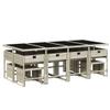 Hoodmeel 13-Piece PE Rattan Garden Dining Set for 12, Light Gray view 3