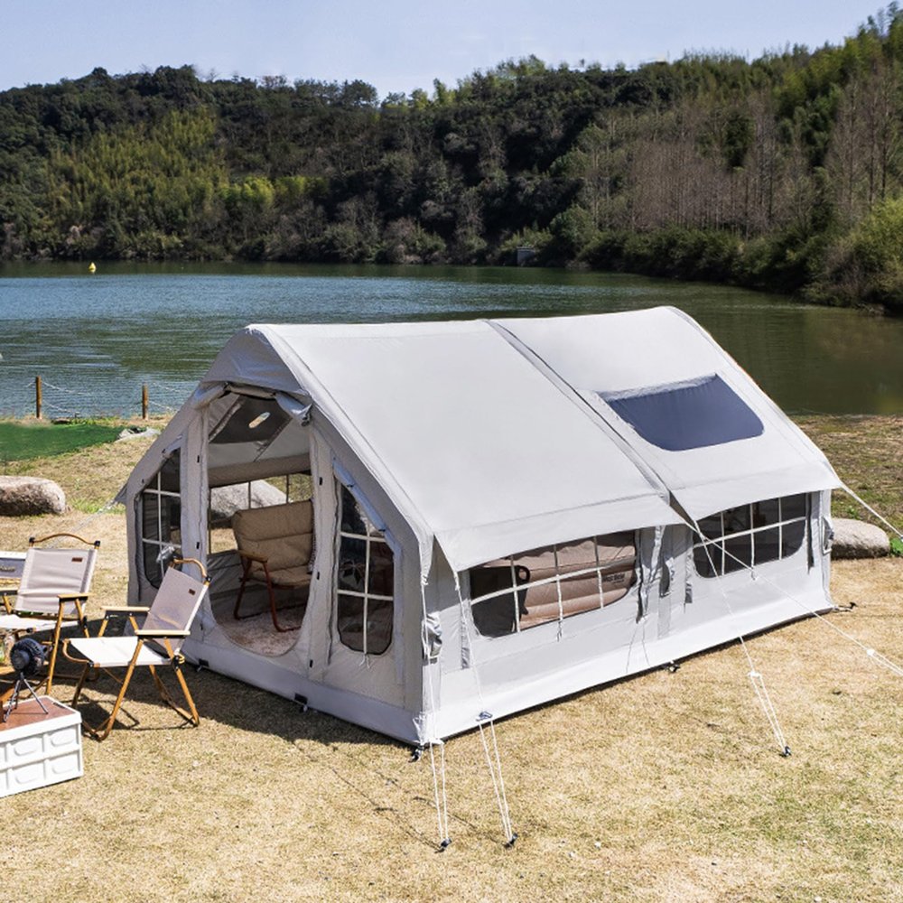 SULQING Inflatable 6–8 Person Family Tent with Stove Jack and Pump
