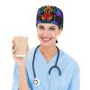 Anceky Colorful Floral Peeling Cap for Women and Men, Adjustable Surgical Work Cap with Sweatband view 2