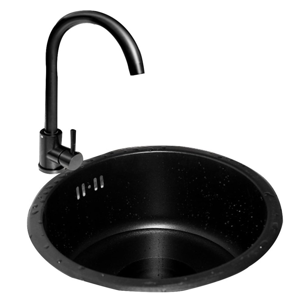 BCJMKDX Round Kitchen Sink, Countertop or Undermount, 30 × 30 × 14 cm