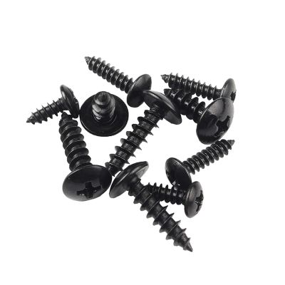 20/50/100 pcs M2.6 M3 M4 M5 M6 Black Steel Truss-Head Phillips Self-Tapping Screws (18 mm, M4 × 20 pcs)