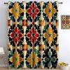 Yellow Blackout Curtains for Kids' Room, Geometric Floral Pattern, Thermal Curtains with Grommets, 2-Piece Set, 245 x 140 cm view 1