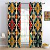 Yellow Blackout Curtains for Kids' Room, Geometric Floral Pattern, Thermal Curtains with Grommets, 2-Piece Set, 245 x 140 cm view 2