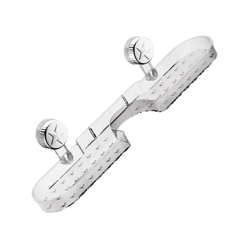 XINYIN Sponge Holder with Transparent Suction Cup, Adhesive Bathroom Shelf