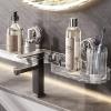 XINYIN Sponge Holder with Transparent Suction Cup, Adhesive Bathroom Shelf view 2