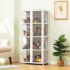 Acrylic Display Cabinet, Dustproof, Hinged Glass Doors, 24.5 in/62 cm, 4F, White view 1